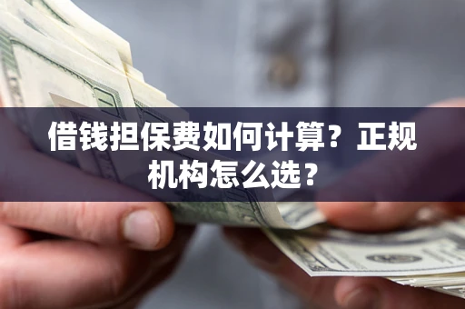 武汉借钱担保费如何计算？正规机构怎么选？