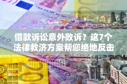 武汉借款诉讼意外败诉？这7个法律救济方案帮您绝地反击！