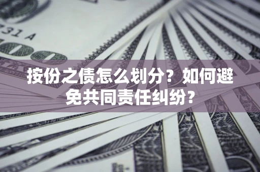 武汉按份之债怎么划分？如何避免共同责任纠纷？