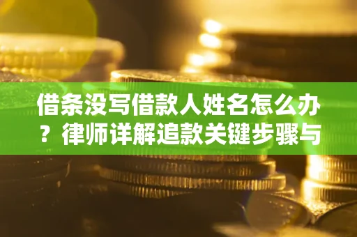 武汉借条没写借款人姓名怎么办？律师详解追款关键步骤与证据链构建