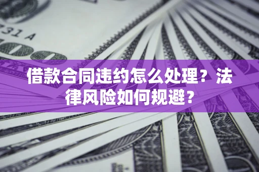 武汉借款合同违约怎么处理？法律风险如何规避？