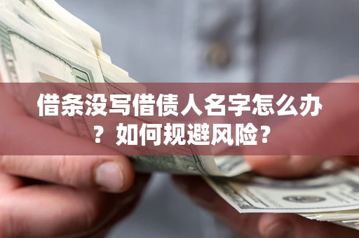 武汉借条没写借债人名字怎么办？如何规避风险？