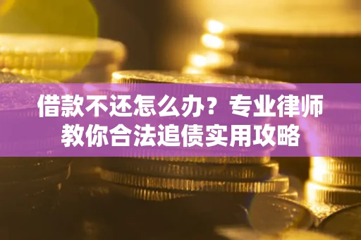武汉借款不还怎么办？专业律师教你合法追债实用攻略