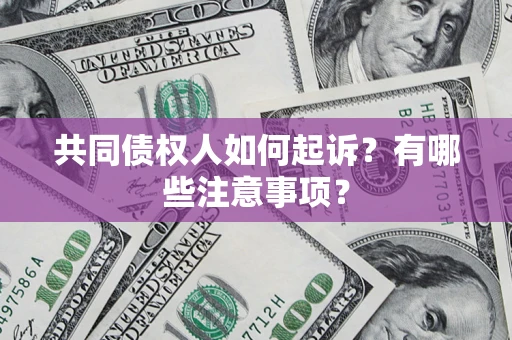 武汉共同债权人如何起诉？有哪些注意事项？