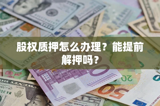 武汉股权质押怎么办理？能提前解押吗？